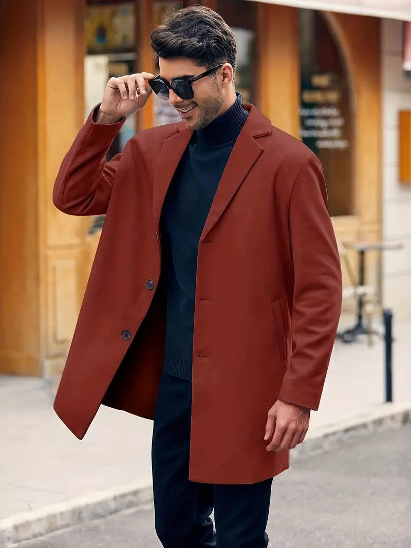 Manteau de laine classique chaud pour homme