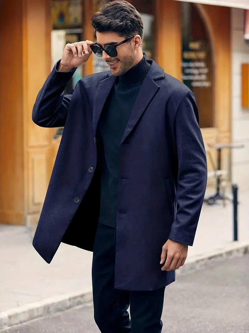 Manteau de laine classique chaud pour homme