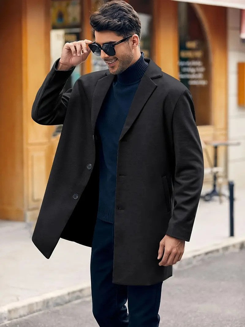 Manteau de laine classique chaud pour homme
