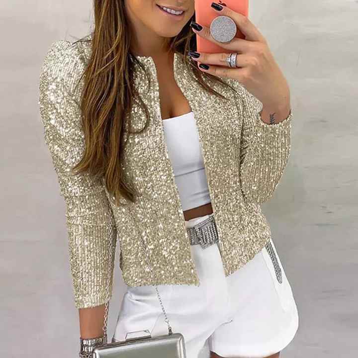 Blazer Glamour Paillettes Élégant