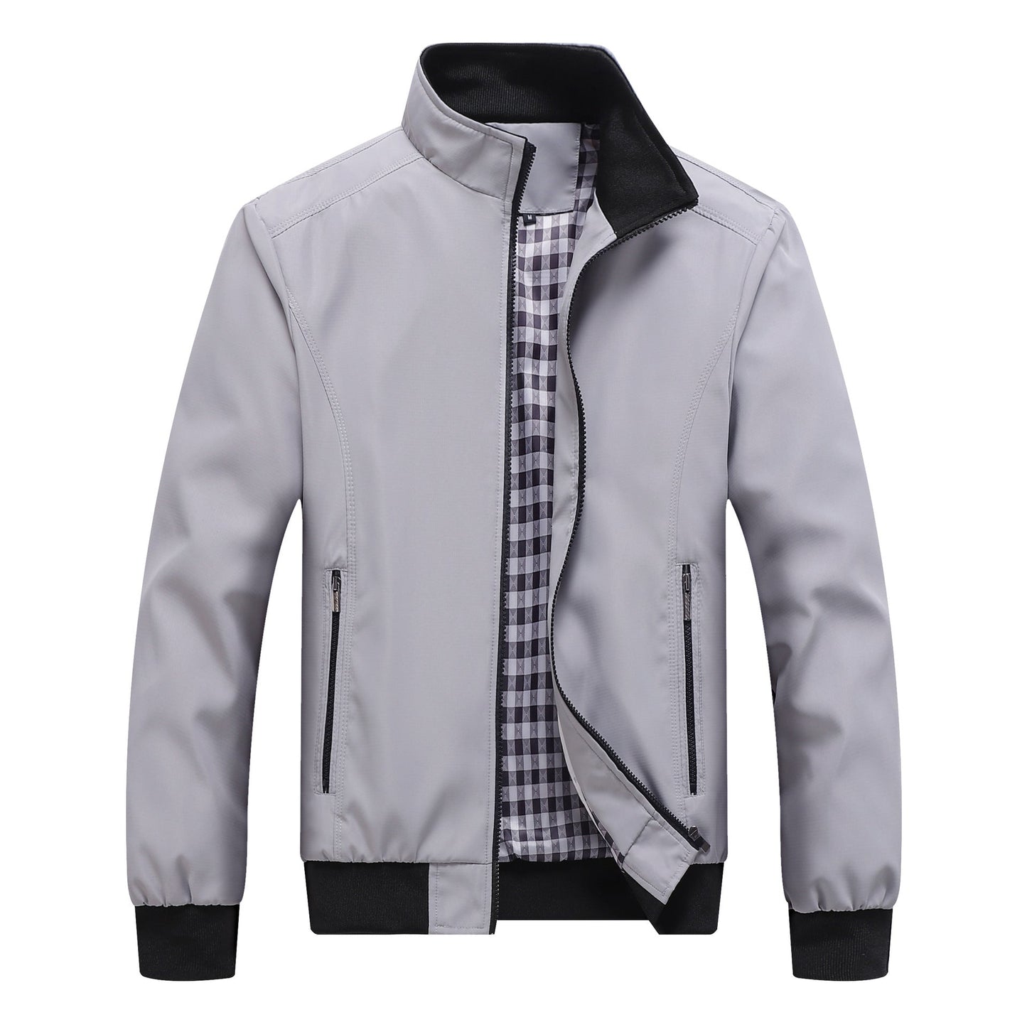 Veste d'extérieur pour homme légère coupe-vent avec fermeture éclair