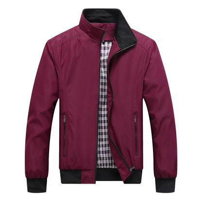 Veste d'extérieur pour homme légère coupe-vent avec fermeture éclair