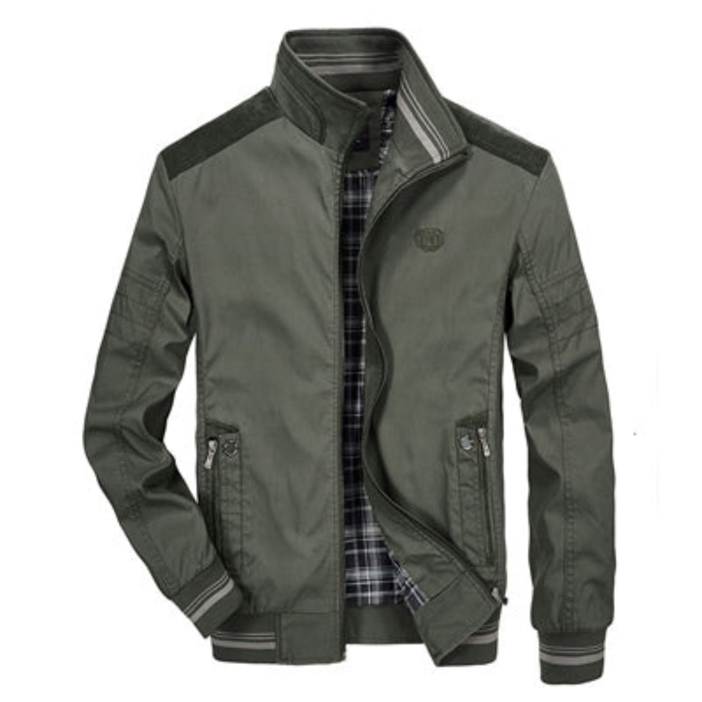 Herren Bomberjacke Winddicht Zip Up Sportlich - IdealeKleiden