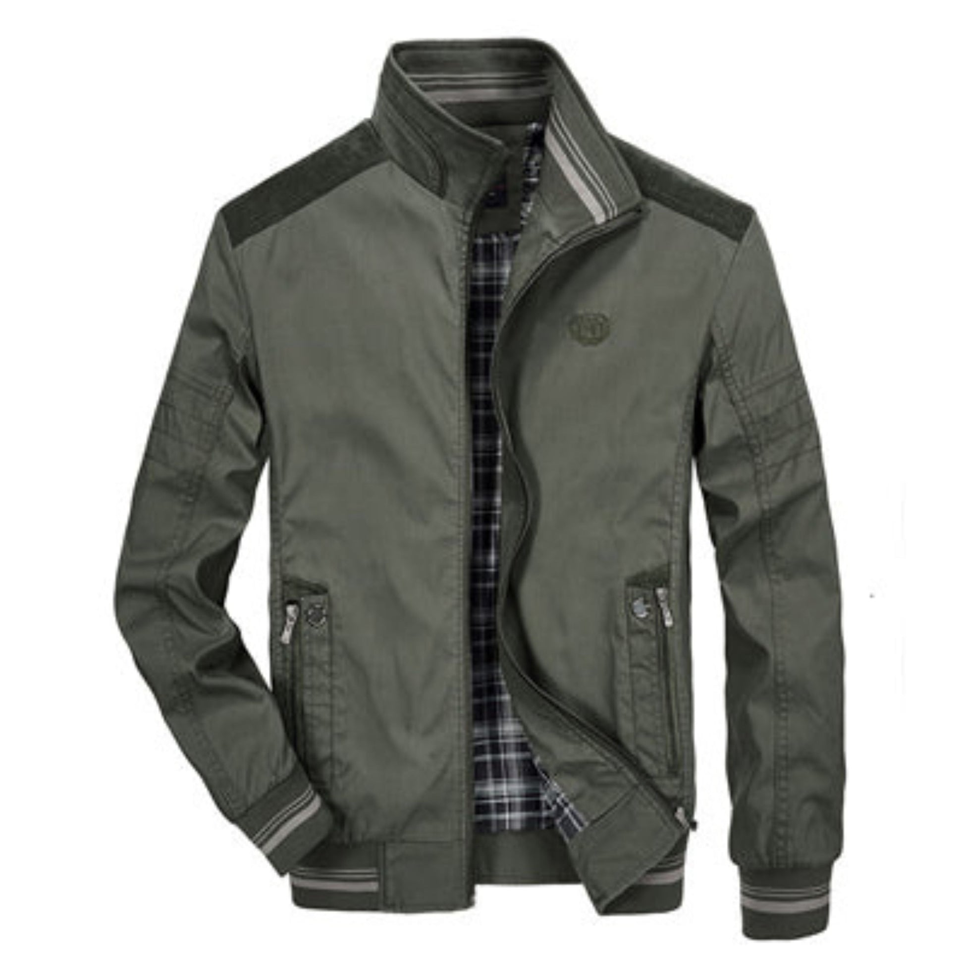 Herren Bomberjacke Winddicht Zip Up Sportlich - IdealeKleiden