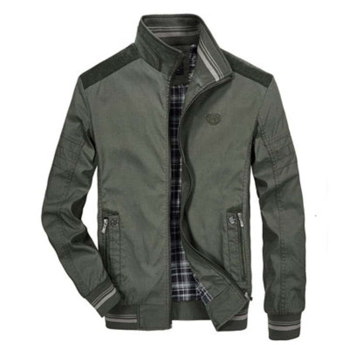 Herren Bomberjacke Winddicht Zip Up Sportlich - IdealeKleiden