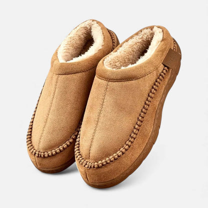 Chaussons d'intérieur chauds pour homme en polaire antidérapants