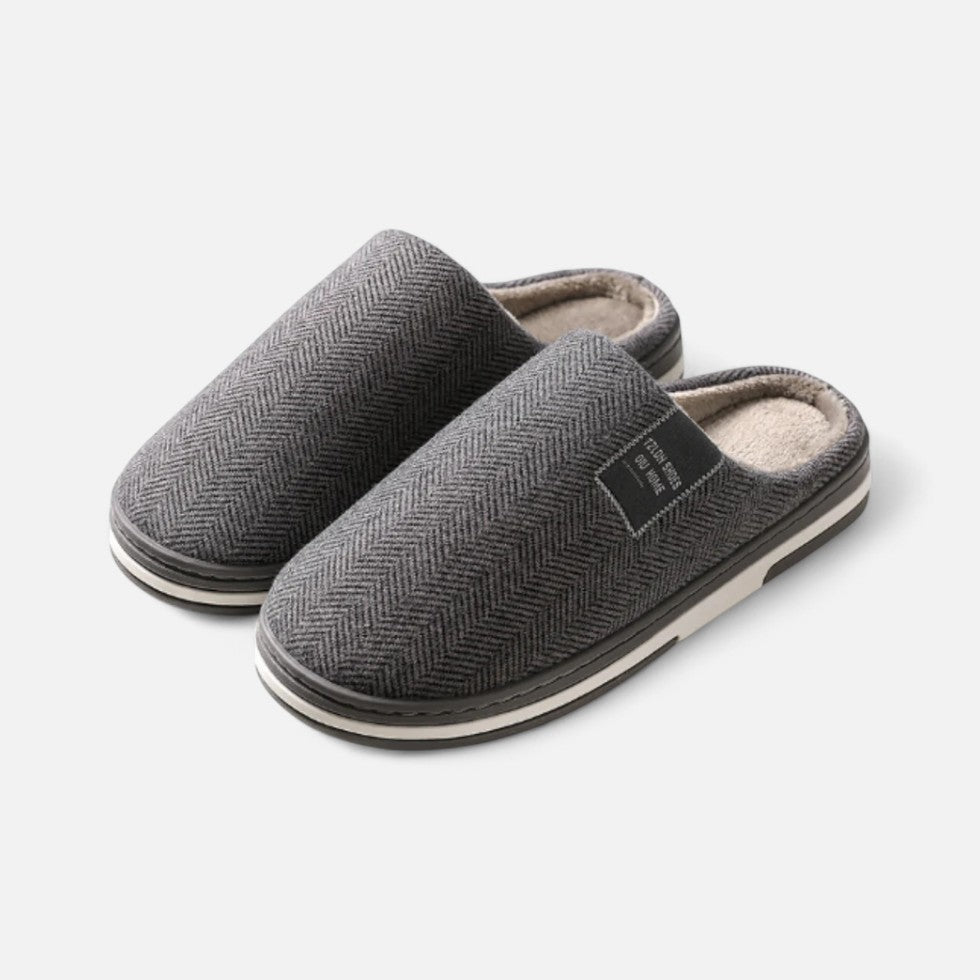 Hommes Chaussons Chaud Hiver Tweed