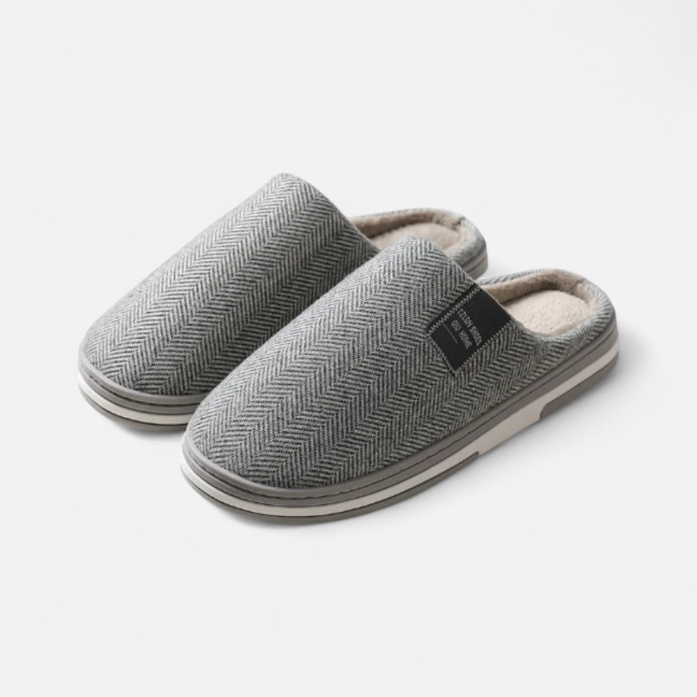 Hommes Chaussons Chaud Hiver Tweed