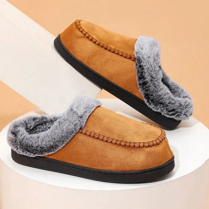 Pantoufles chaudes en polaire pour homme, hiver