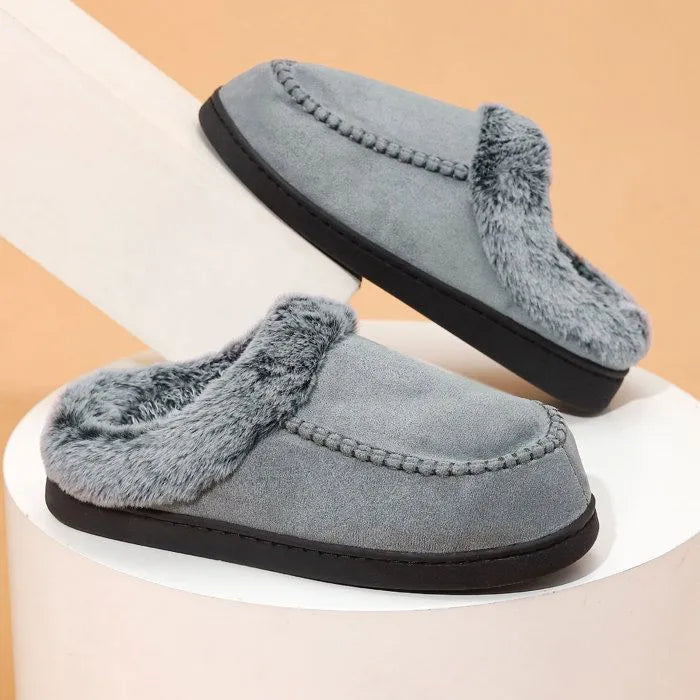Pantoufles chaudes en polaire pour homme, hiver