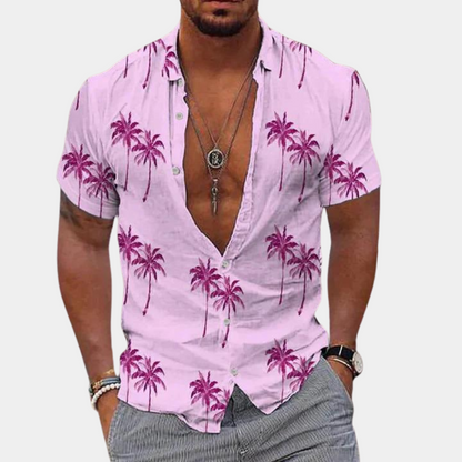 Chemise d'été à manches courtes style hawaïen pour hommes