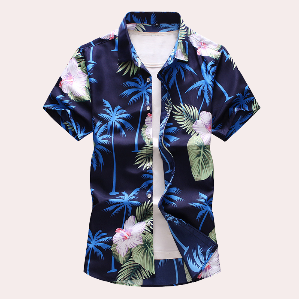 Chemise hawaïenne colorée manches courtes été