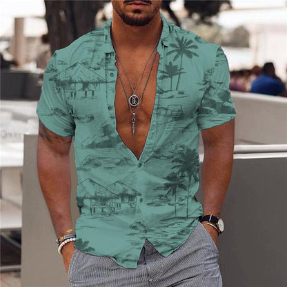 Chemise hawaïenne à manches courtes d'été pour homme