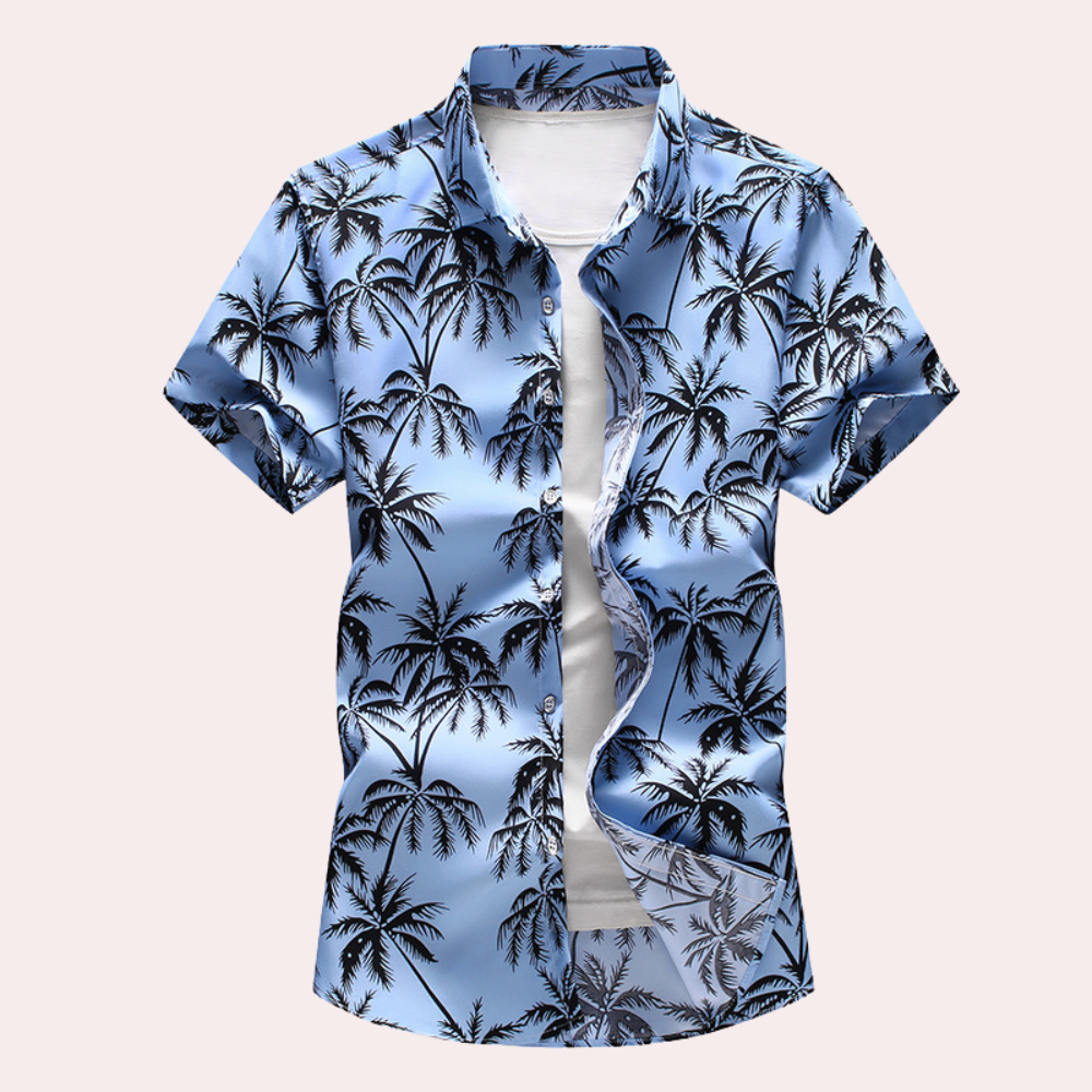 Chemise d'été à manches courtes motif hawaïen pour homme