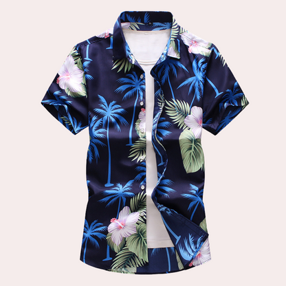Chemise d'été à manches courtes motif hawaïen pour homme
