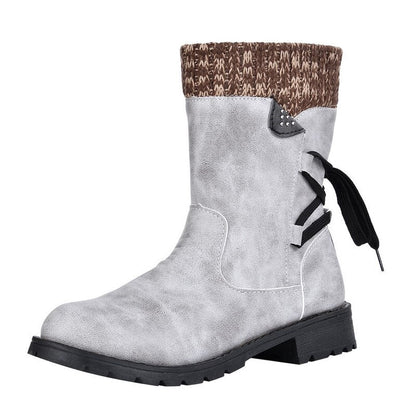 Bottes élégantes femme design rétro boucle en métal