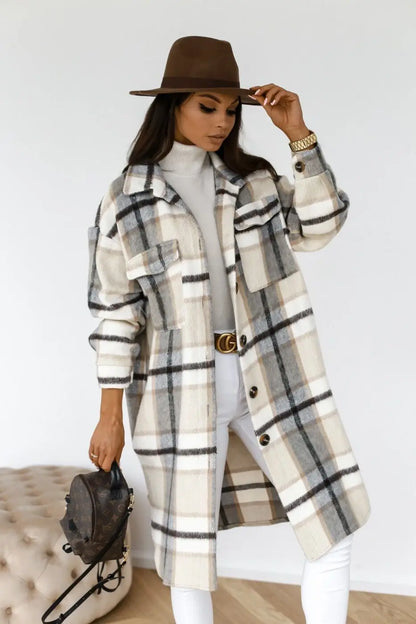 Manteau en polaire long style écossais