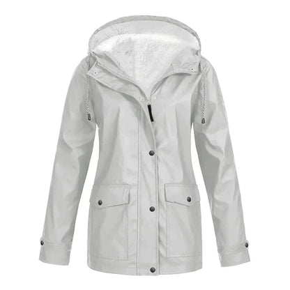 Imperméable mi-long doublé polaire résistant à l'eau