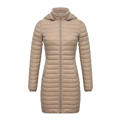 Veste d'hiver ajustée, fermeture éclair, capuche, coton