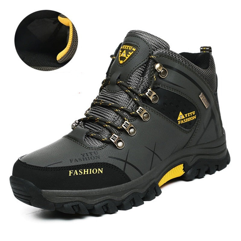 Bottes d'hiver pour hommes imperméables en cuir
