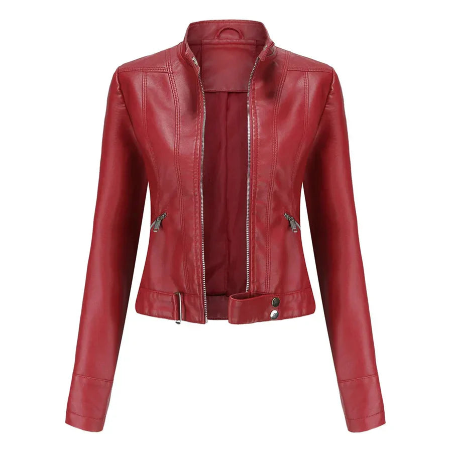 Élégante veste pour femme style cuir vegan