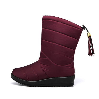 Bottes de neige imperméables ultra-légères doublées en fausse fourrure
