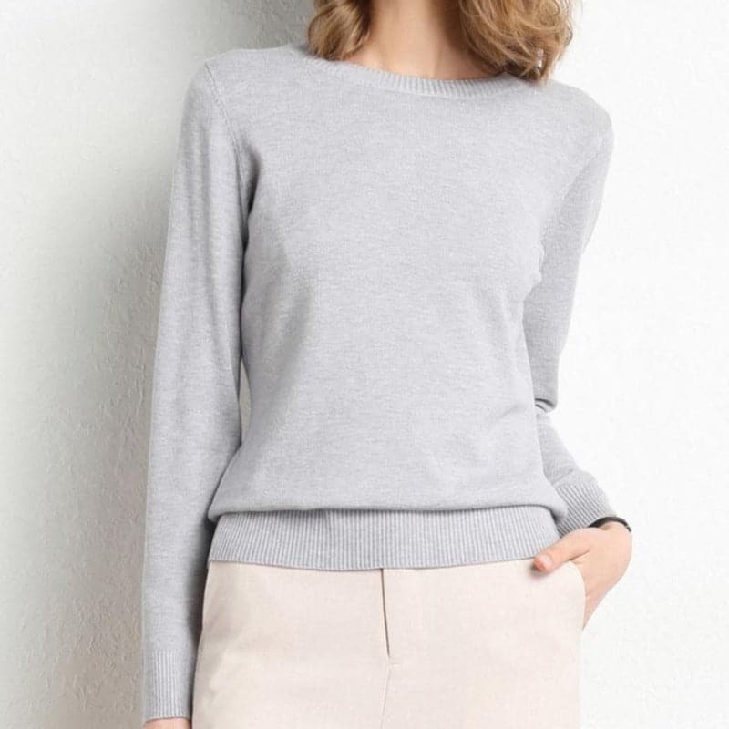 Sweat-shirt doux femme col rond manches longues