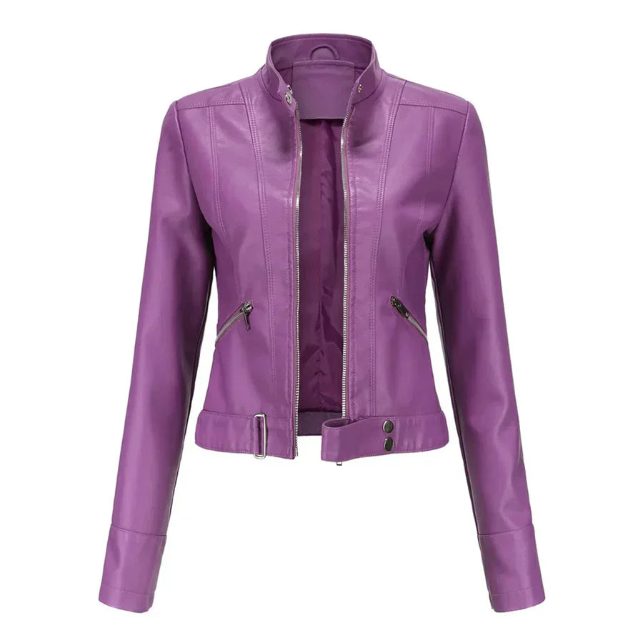 Élégante veste pour femme style cuir vegan
