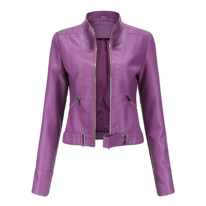 Élégante veste pour femme style cuir vegan