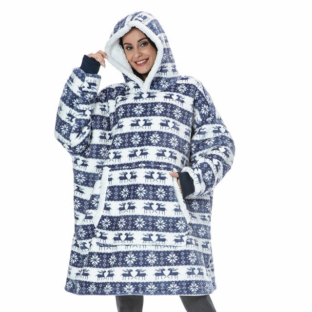 Grand pull à capuche oversize pour femme