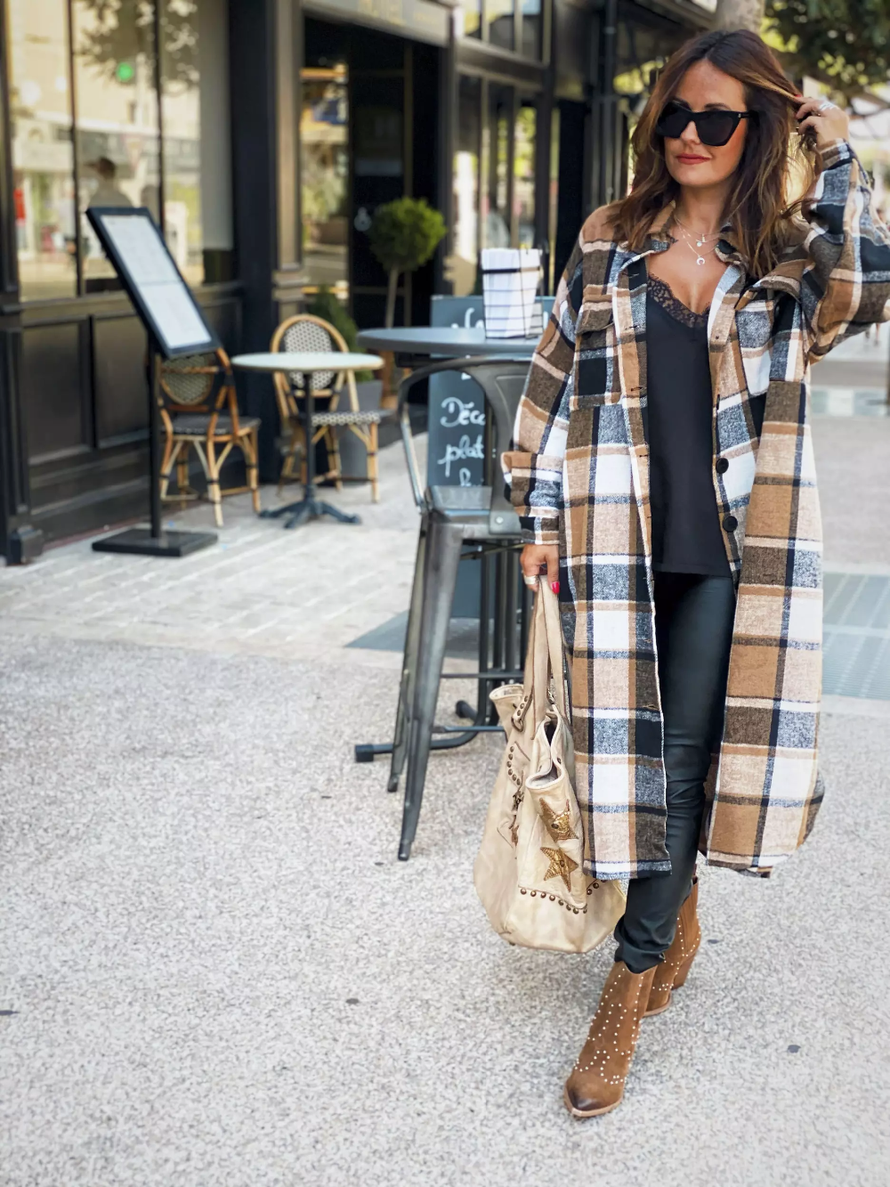 Manteau carotte en flanelle chaud pour femme