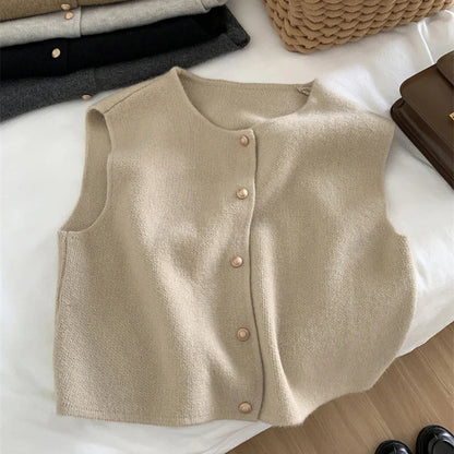 Gilet sans manches à boutons pour femmes