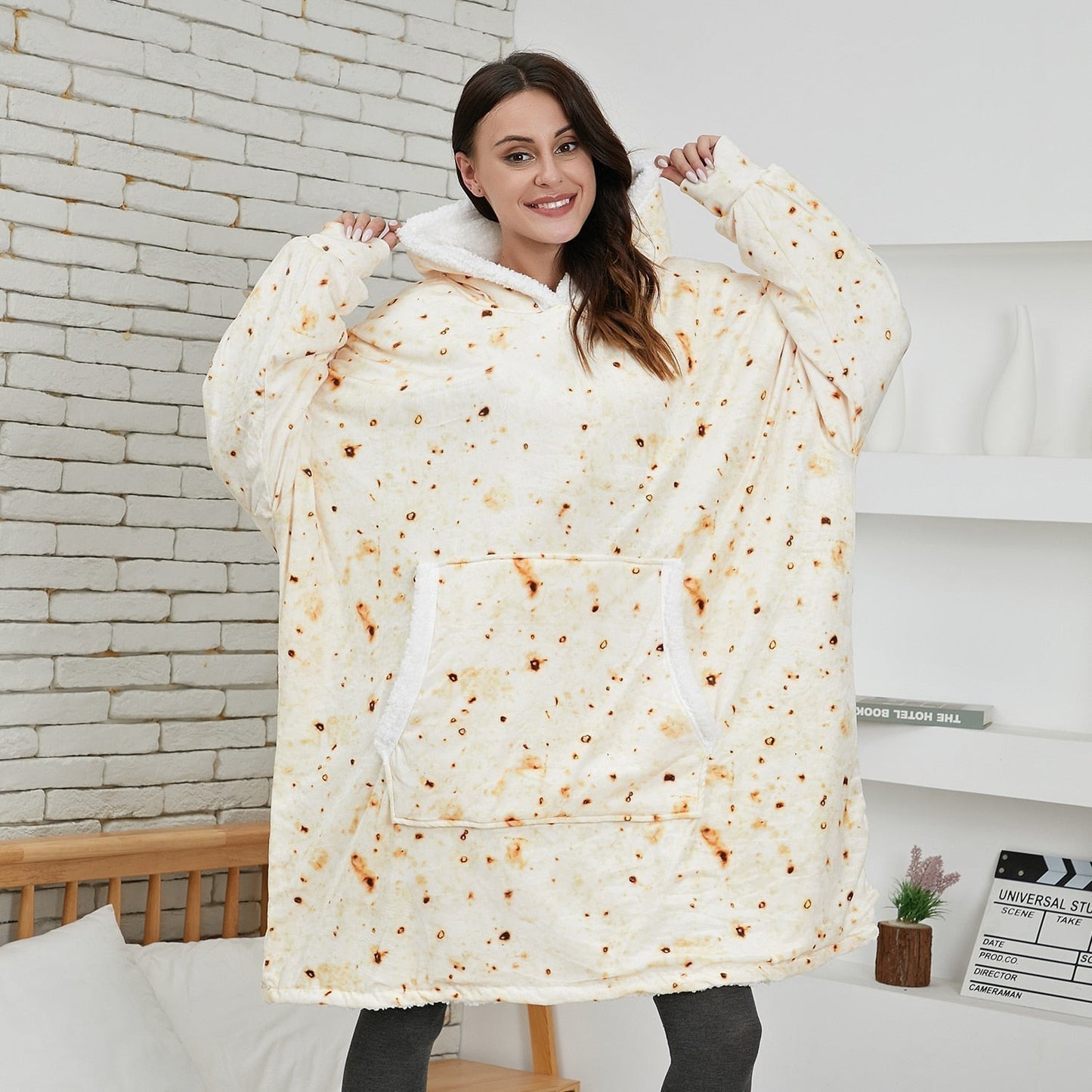 Grand pull à capuche oversize pour femme