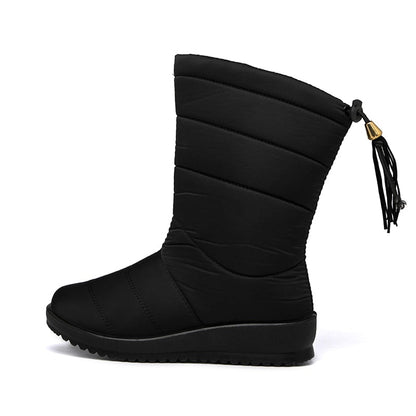 Bottes de neige imperméables ultra-légères doublées en fausse fourrure