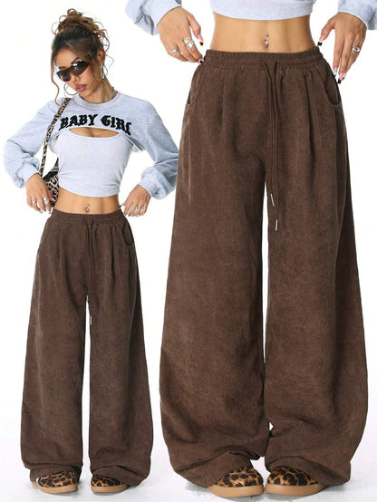 Pantalon en velours côtelé extensible et confortable pour femmes