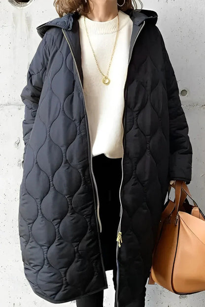 Manteau long élégant pour femme, coupe slim, style moderne