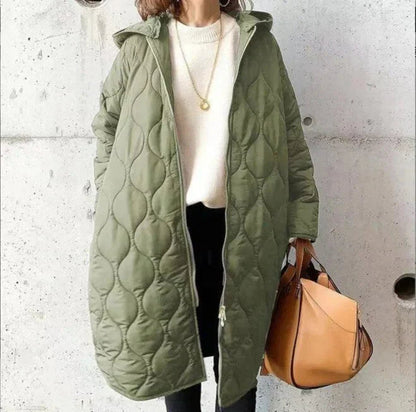 Manteau long élégant pour femme, coupe slim, style moderne