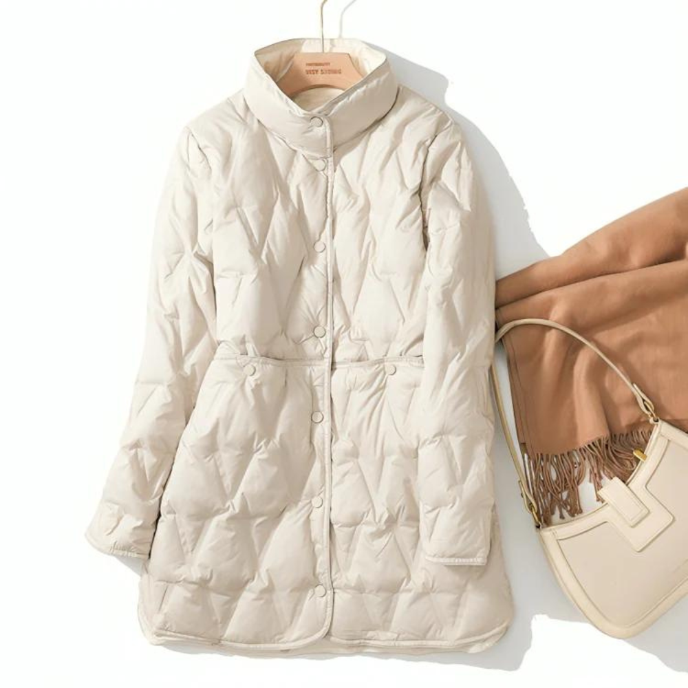 Robe d'hiver chaude | Manteau matelassé pour femme de haute qualité, ajustable avec poches