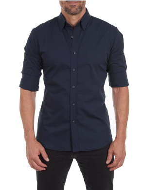 Chemise homme manches longues moderne boutonnée