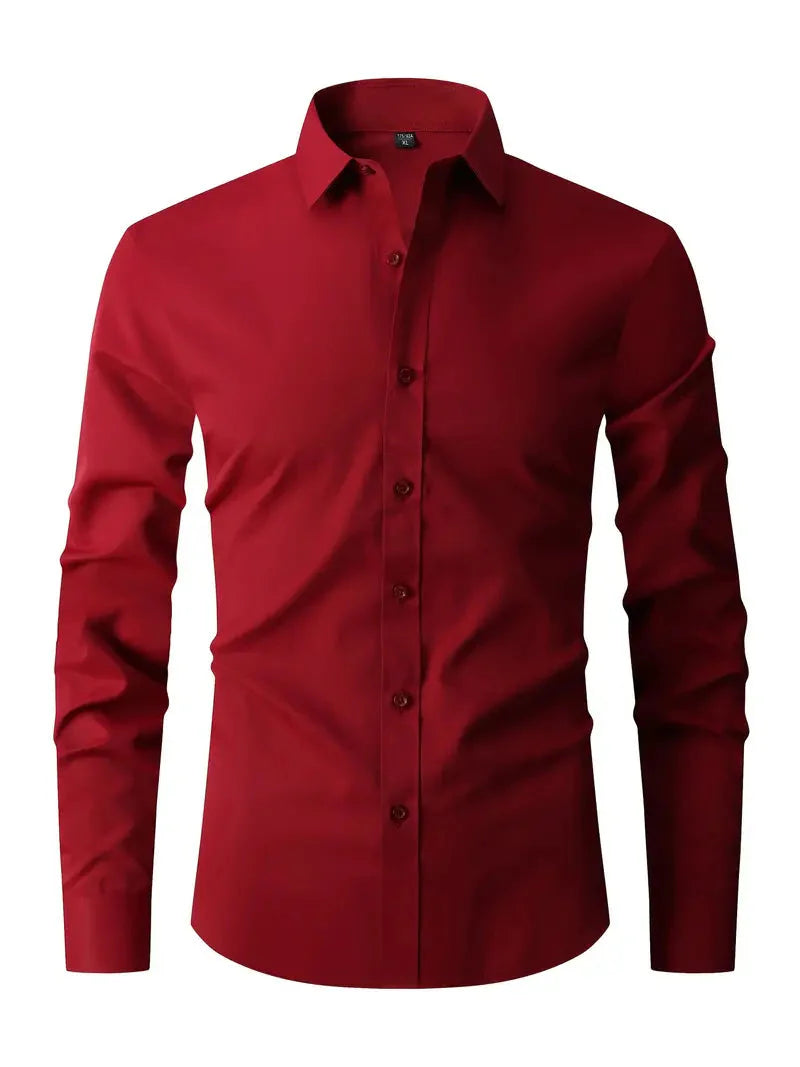 Chemise homme manches longues infroissable coupe moderne