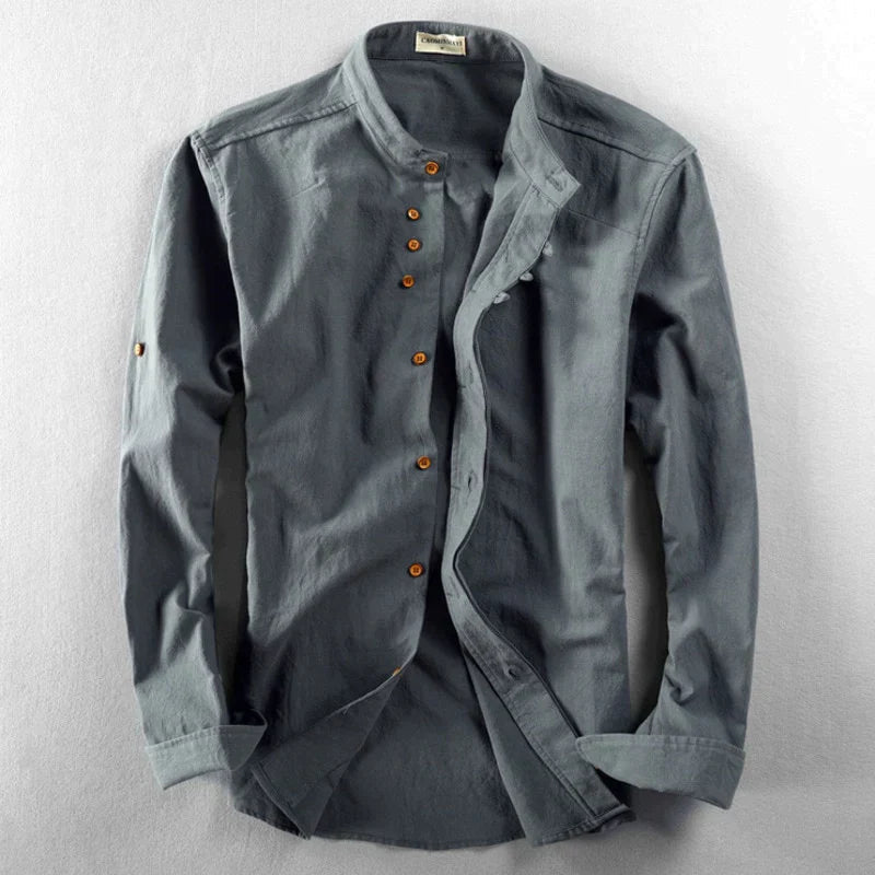 Chemise Homme Manches Longues Style Japonais Classique
