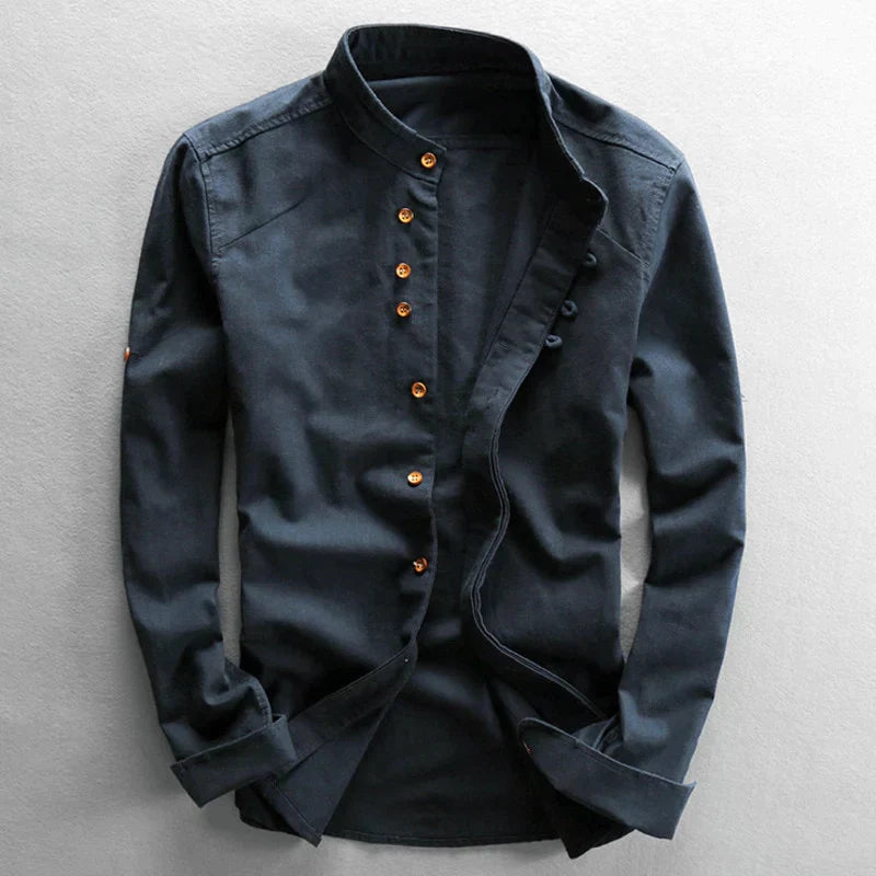 Chemise Homme Manches Longues Style Japonais Classique