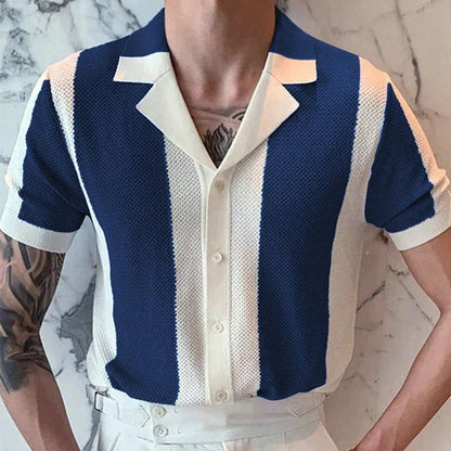 Polo homme manches courtes motif rayures