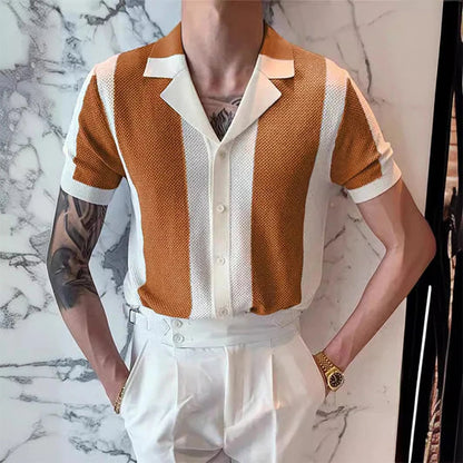 Polo homme manches courtes motif rayures