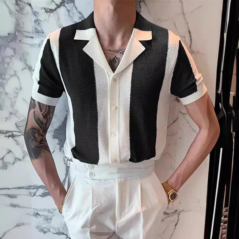 Polo homme manches courtes motif rayures