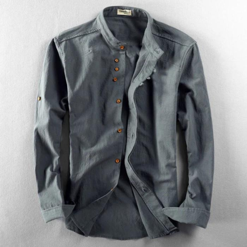 Chemise en lin homme manches longues élégante en coton