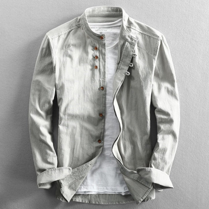 Chemise en lin homme manches longues élégante en coton