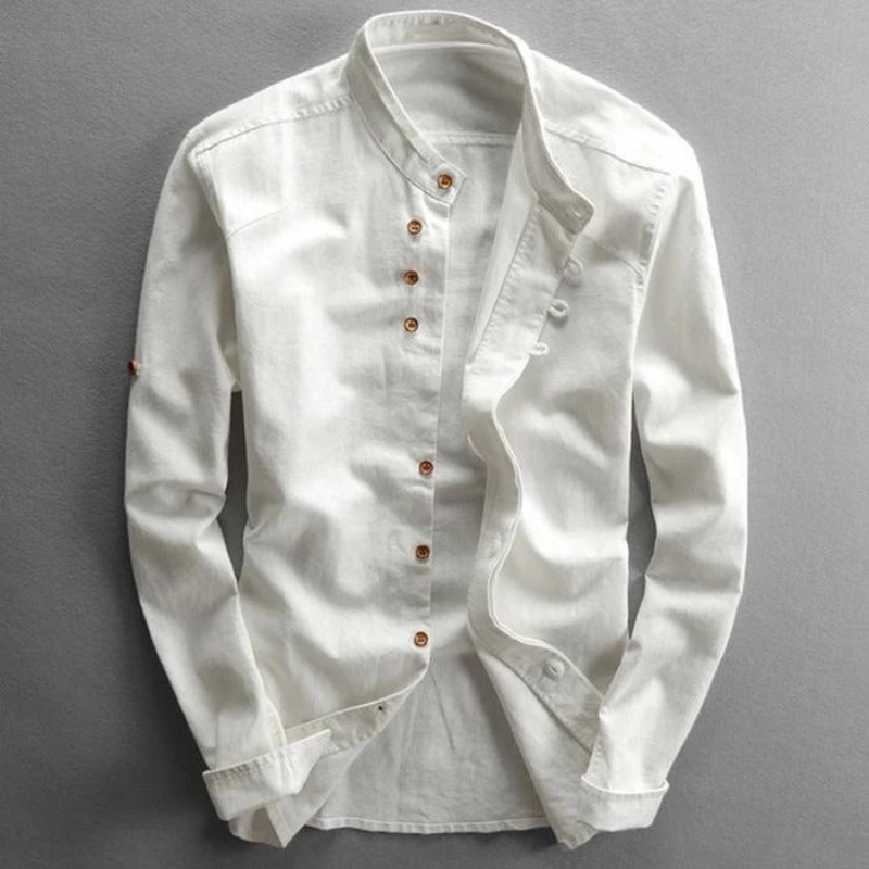 Chemise en lin homme manches longues élégante en coton