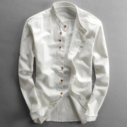 Chemise en lin homme manches longues élégante en coton