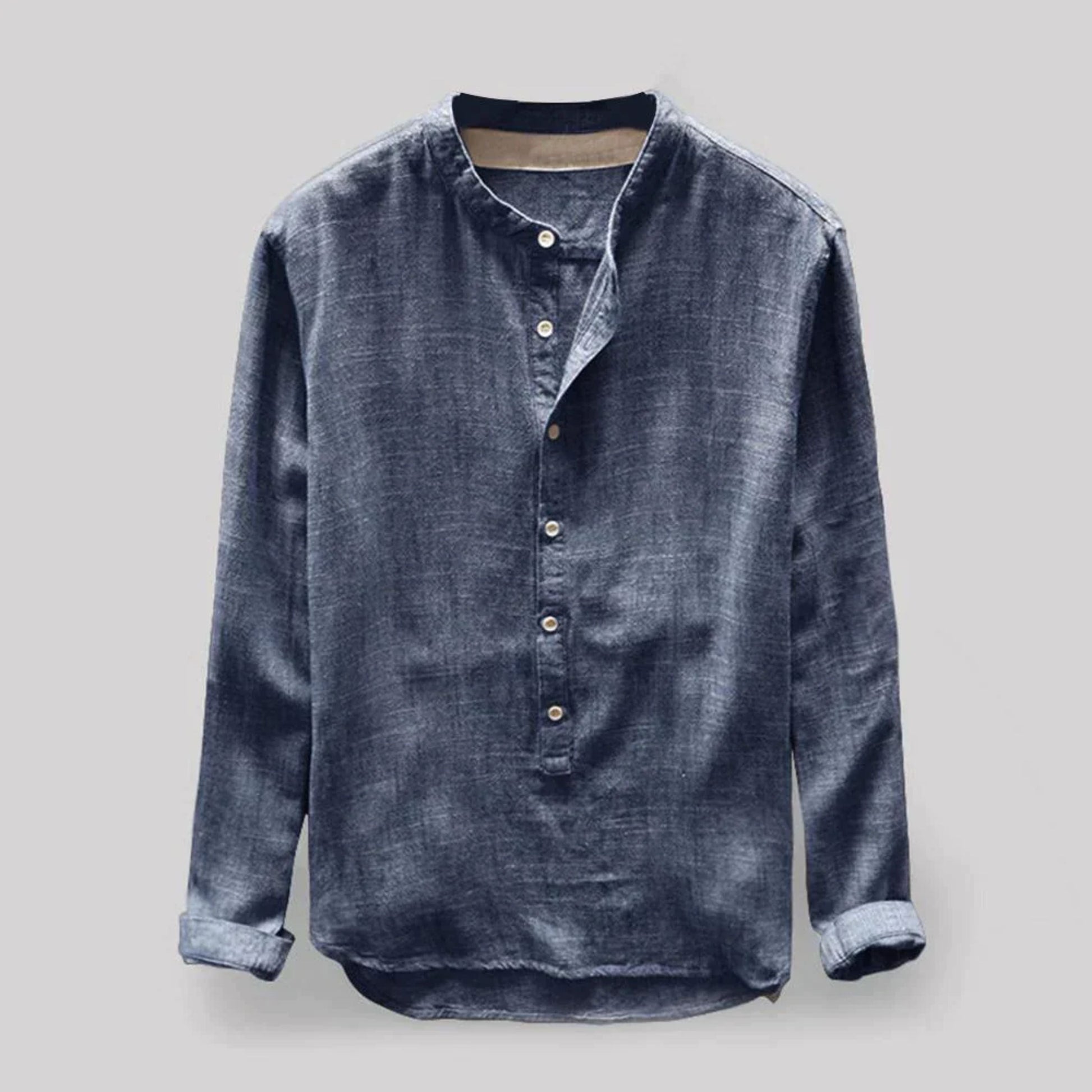 Herren Hemd Langarm Henley Style - IdealeKleiden